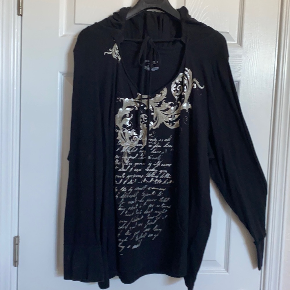 22/24 Lane Bryant Lightweight Hoodie with Lace Cami